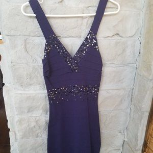 LE Chateau Deep Purple Embellished Dress